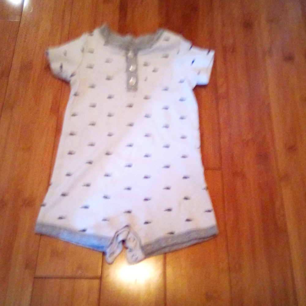 Carter's White and Gray Bodysuit
